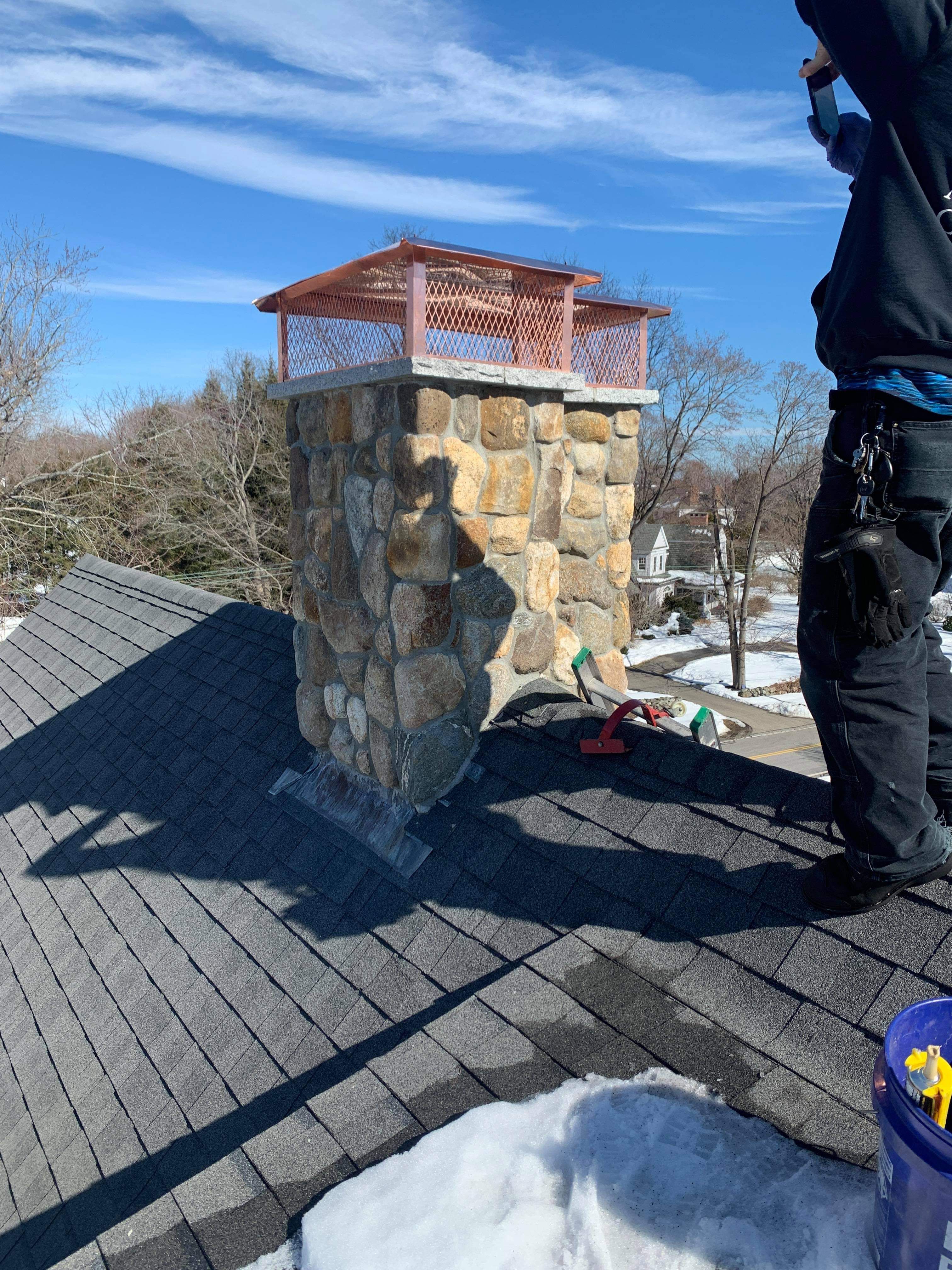A photo of a chimney repair that Anything Chimney completed in Atkinson, NH.